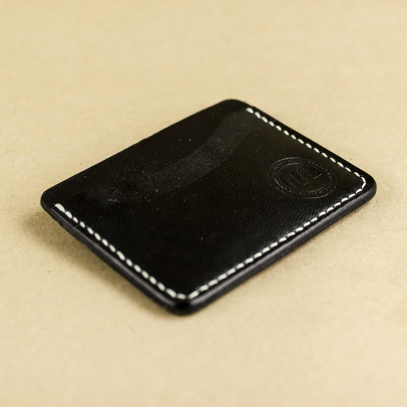minimalist leather wallet black
