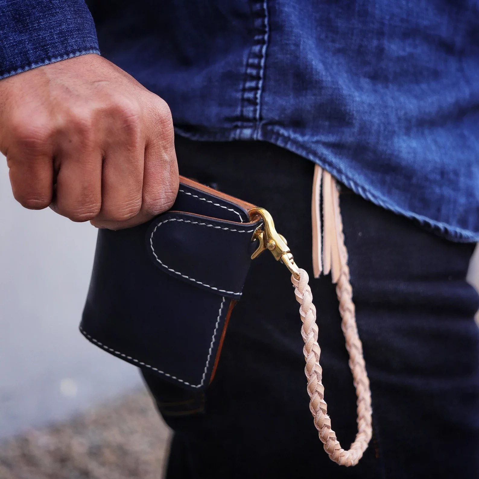 Braided Leather Wallet Lanyard Nordic EDC