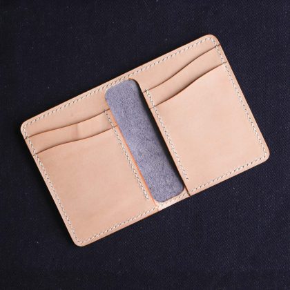 Leather Bifold Wallet Blue