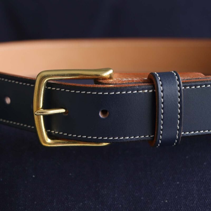 Blue Double Leather Belt