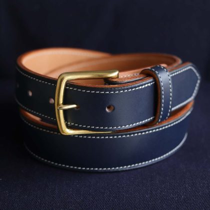 Blue Double Leather Belt