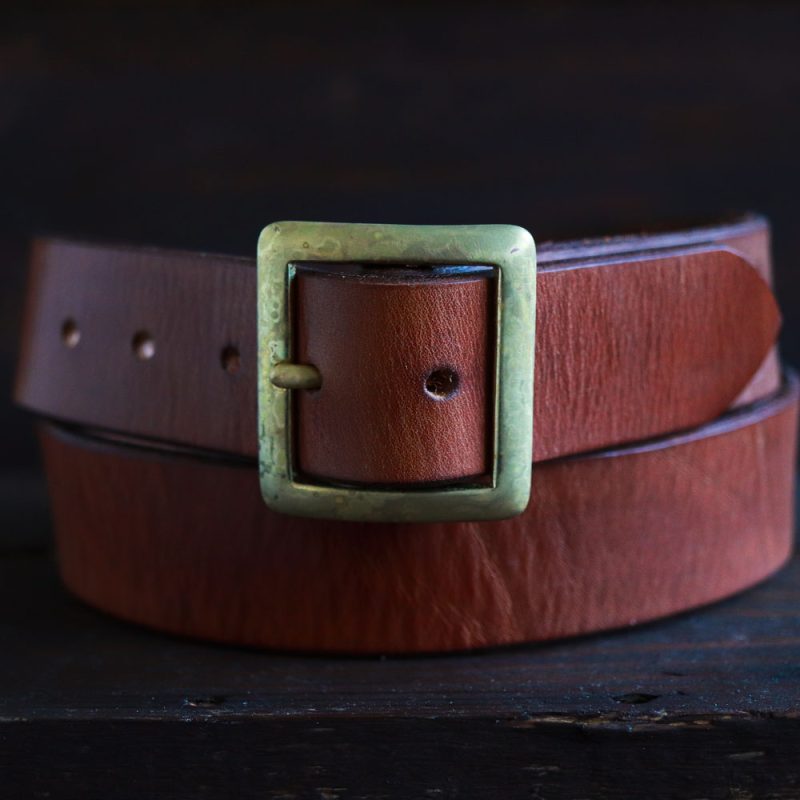 Vintage Brown Garrison Leather Belt buckle