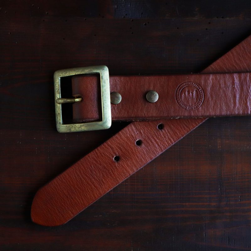 Vintage Brown Garrison Leather Belt holes