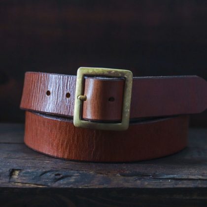 Vintage Brown Garrison Leather Belt