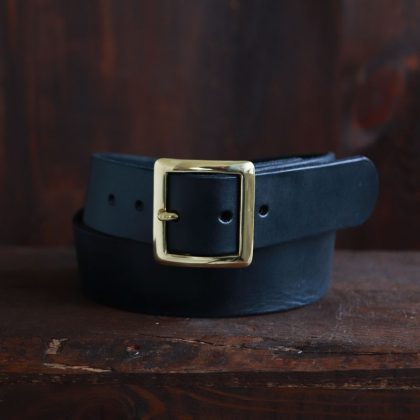 Black Garrison Leather Belt