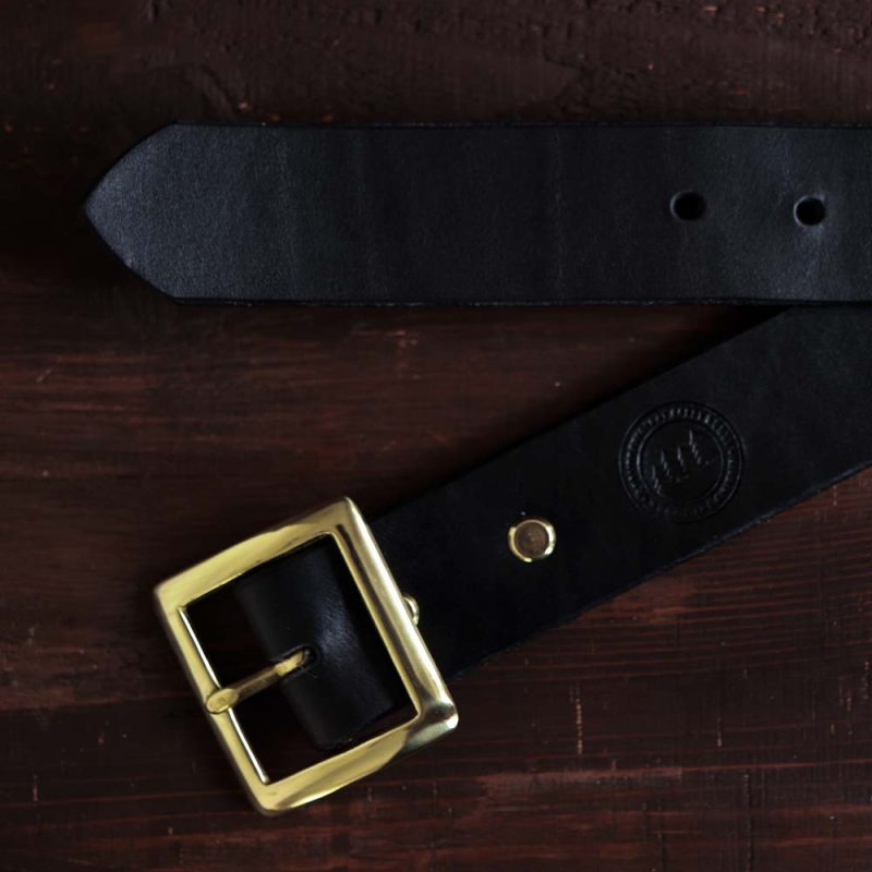 No. 2 Black Garrison Leather Belt