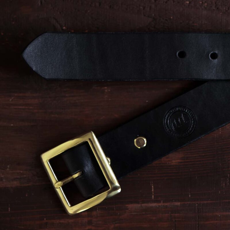 No. 2 Black Garrison Leather Belt