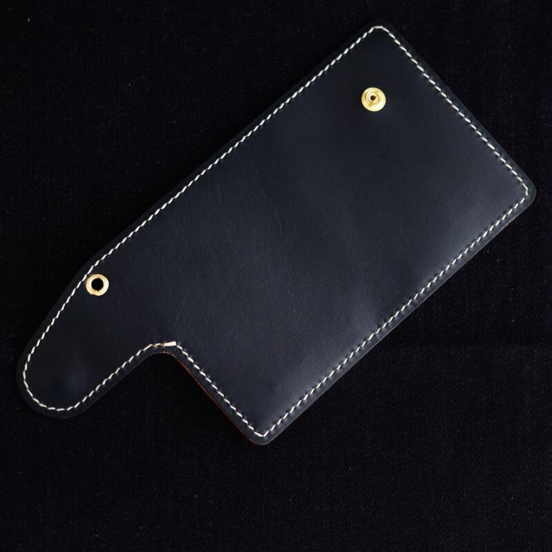 Leather Biker Wallet Blue Back Open