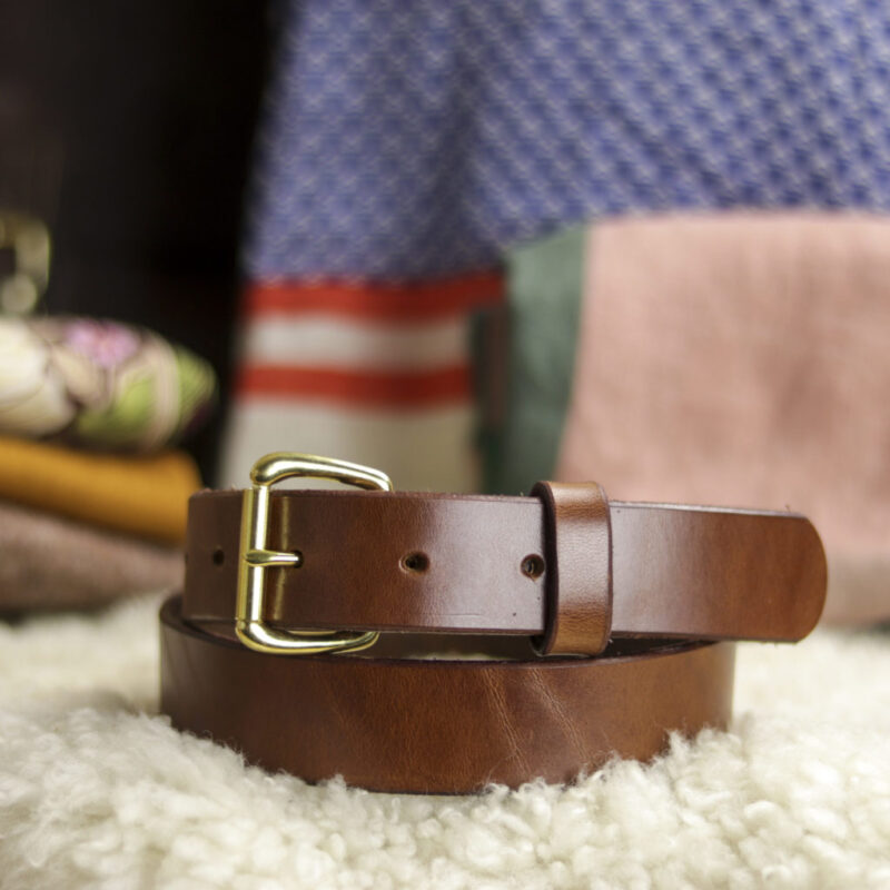 No. 1 - Brown Slim Leather Belt - Nordic EDC