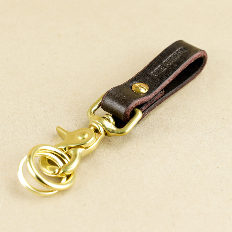 Belt Loop Leather Keychain - Dark Brown - Nordic EDC