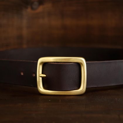 No. 5 Dark Brown Garrison Leather Belt