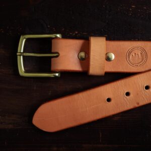 Natural veg tanned leather belt