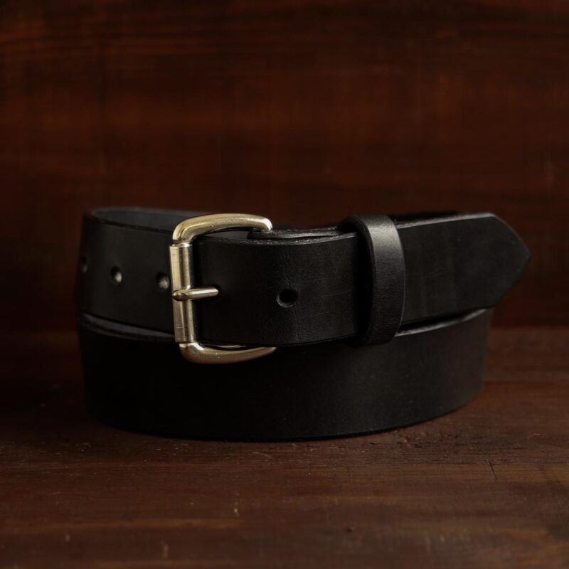 black leather belt