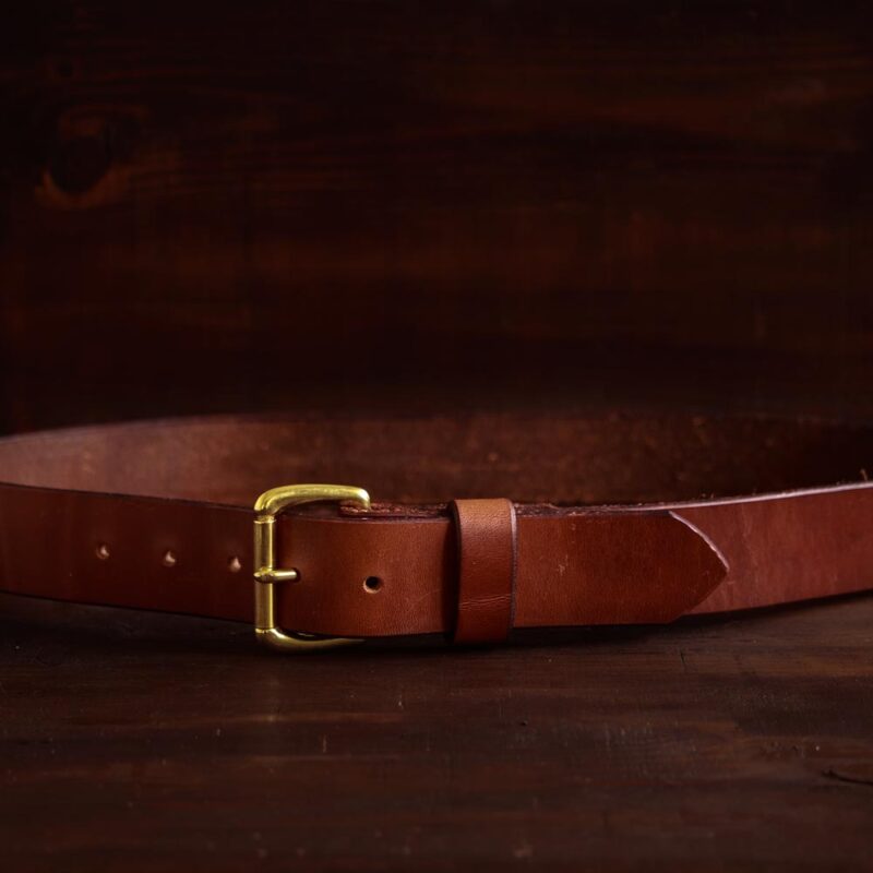 brown leather belt