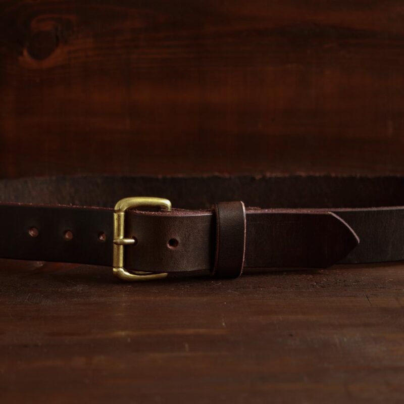 brown leather belt