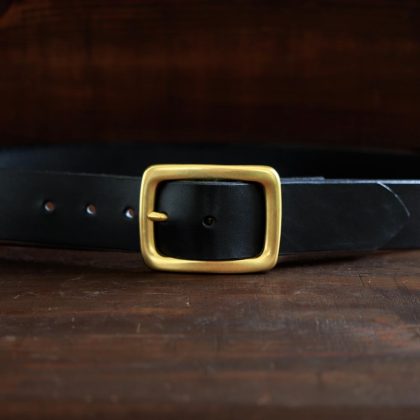 Black Garrison Leather Belt