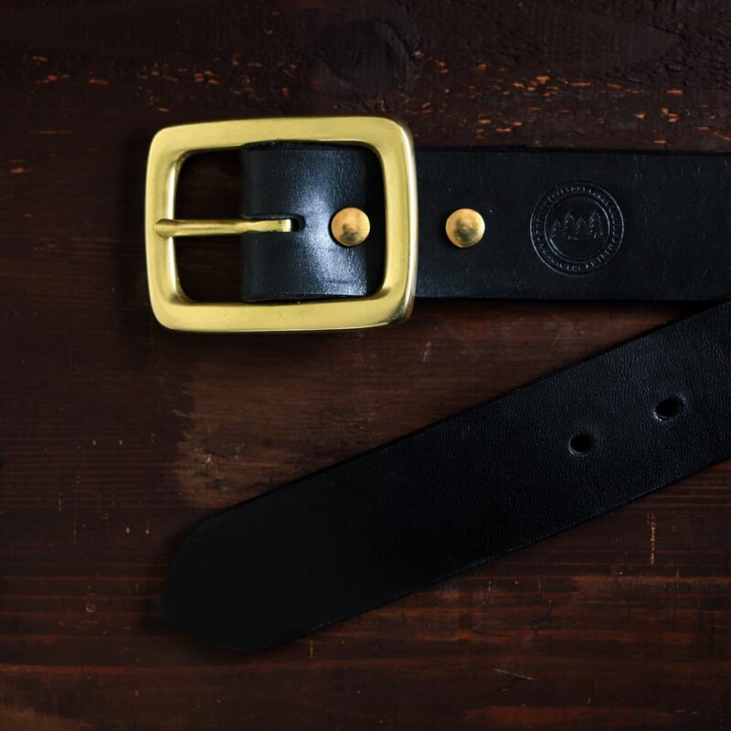 No. 5 Black Garrison Leather Belt