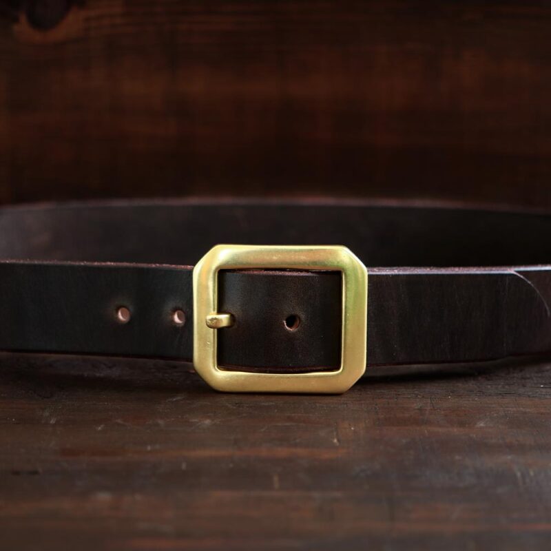 No. 6 Dark Brown Garrison Leather Belt