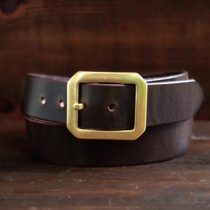 No. 6 Dark Brown Garrison Leather Belt