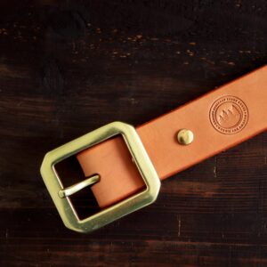 Natural veg tanned leather belt