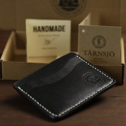 minimalist leather wallet black