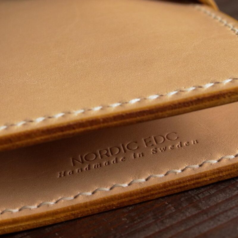 Leather Biker Wallet Natural Made in Sweden