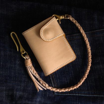 Leather Biker Wallet Natural