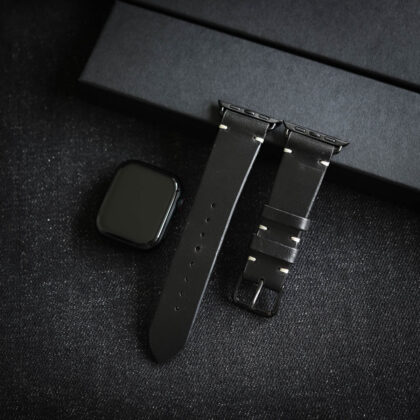 Leather Apple Watch Band Black