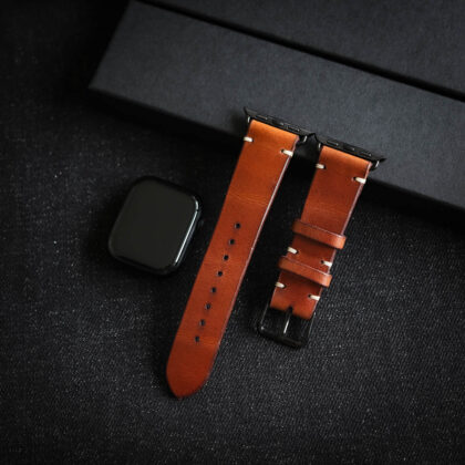Leather Apple Watch Band Brown