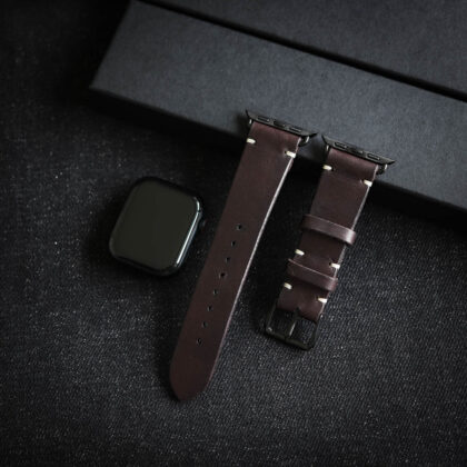 Leather Apple Watch Band Dark Brown