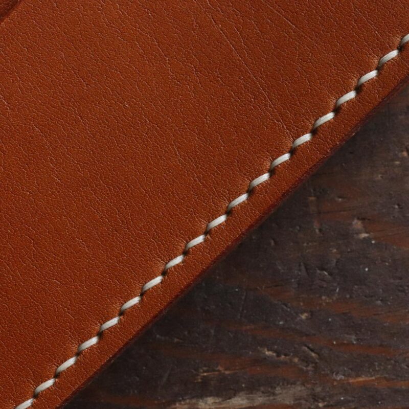Leather trucker wallet brown saddle stitching