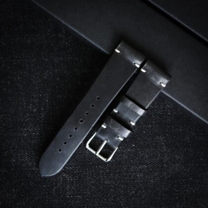 Leather watch band black